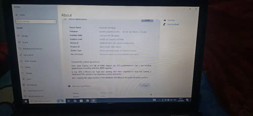 laptop acer core i3 ram 4gb