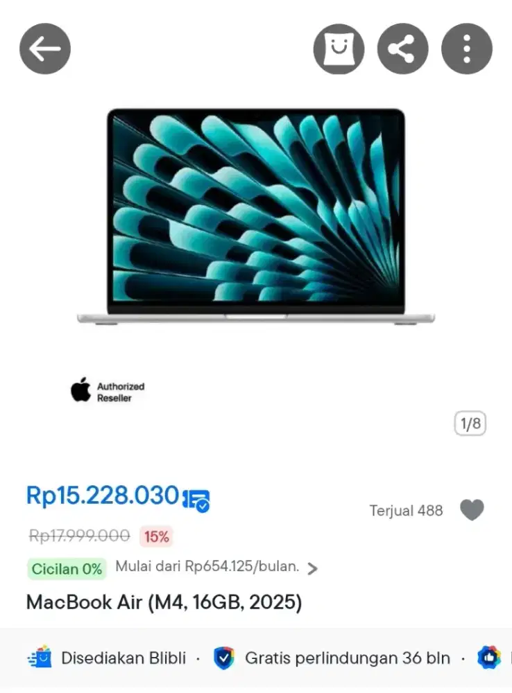 Jual NEW Macbook Air M4 (16/256) garansi resmi indonesia