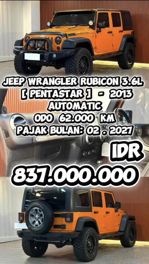 [ WARRANTY  3 YEAR ] JEEP WRANGLER RUBICON 3.6L PENTASTAR AT 2013