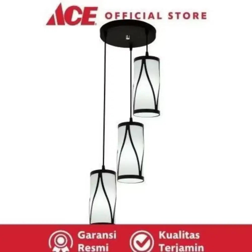Eglare Frame Lampu Gantung Hias 3L- Hitam