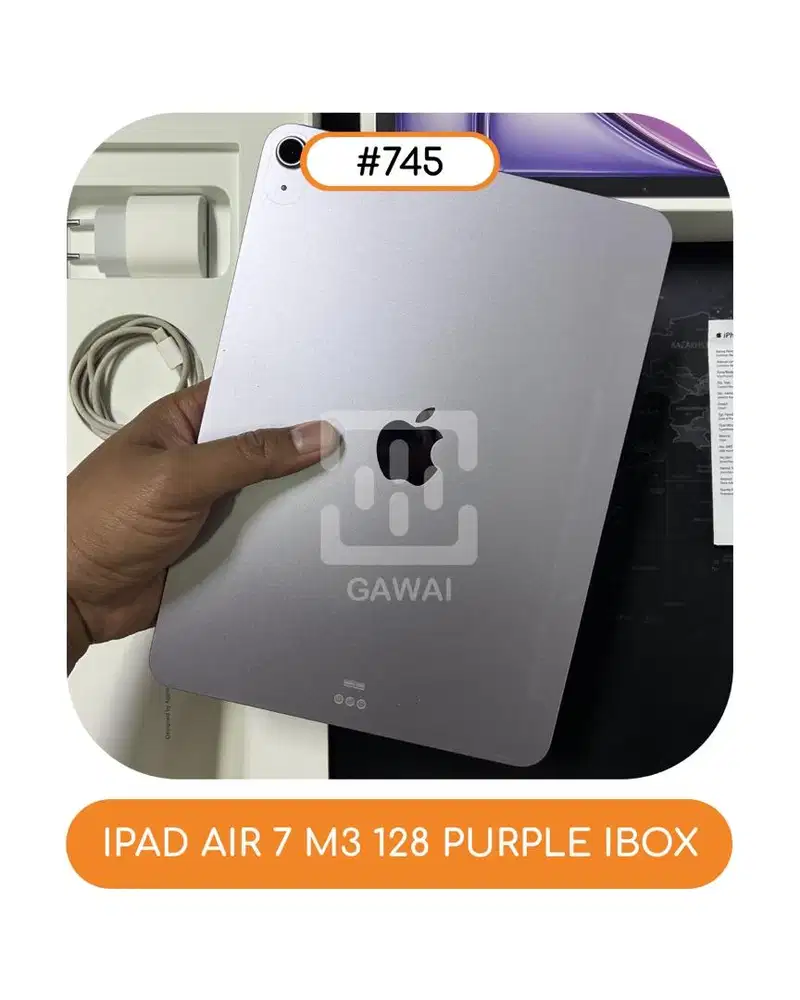#745 Ipad Air 7 M3 Purple 128 Ibox Garansi 24 May 2026 BH 100%