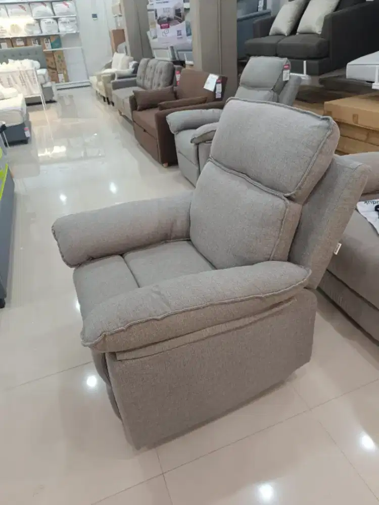 Selma Neo Lorry Sofa Recliner Fabric 1 Seater Abu-Abu