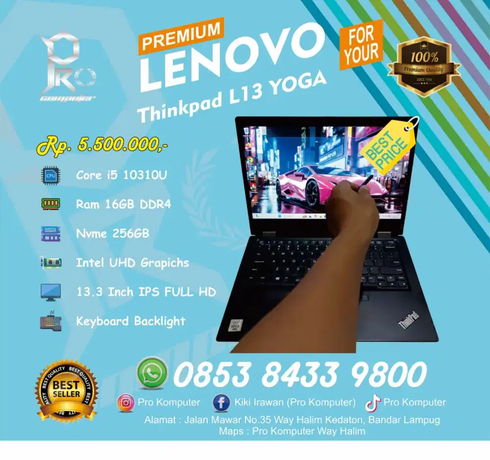 LENOVO Thinkpad L13 Yoga Touchscreen 2in1 Prokomputer