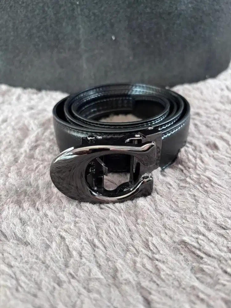 Sabuk gesper belt pria C leather kulit