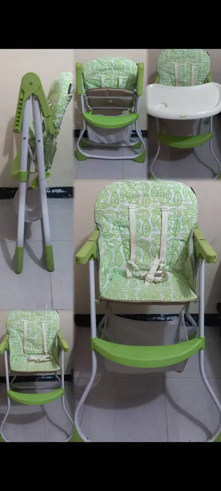 Satu set kursi makan gendongan dan baby bath