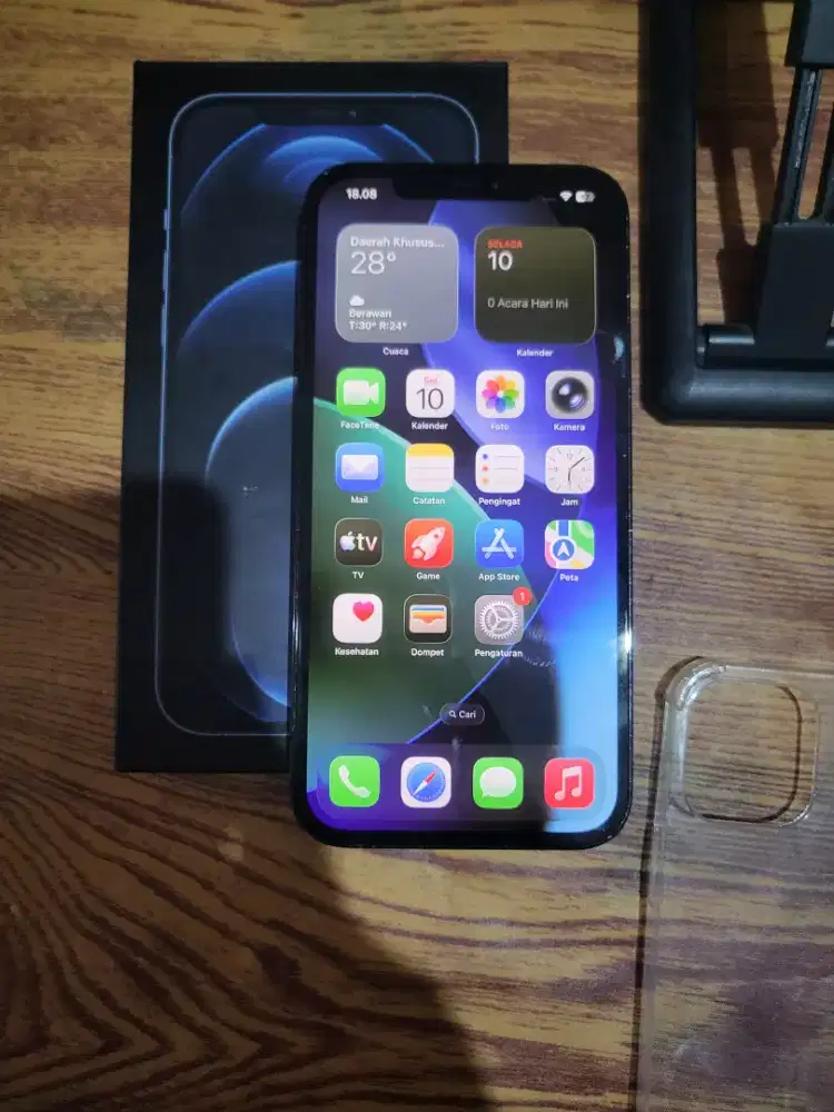 Iphone 12 pro max 128gb blue inter fullset mulus all operator no minus