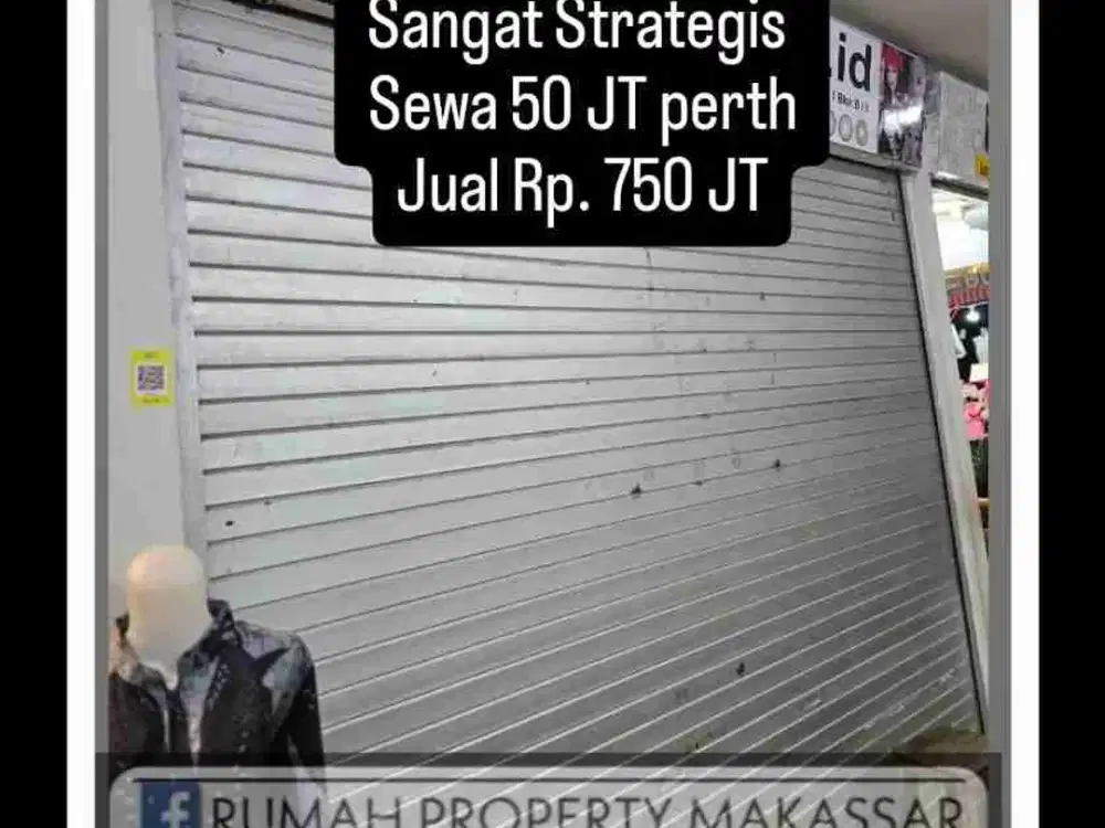 disewakan atau dijual 
Kios Pasar Butung
3X3 Lantai 1 Blok B
Sangat Strategis 
Sewa 50 JT perth
Jual Rp. 750 JT
