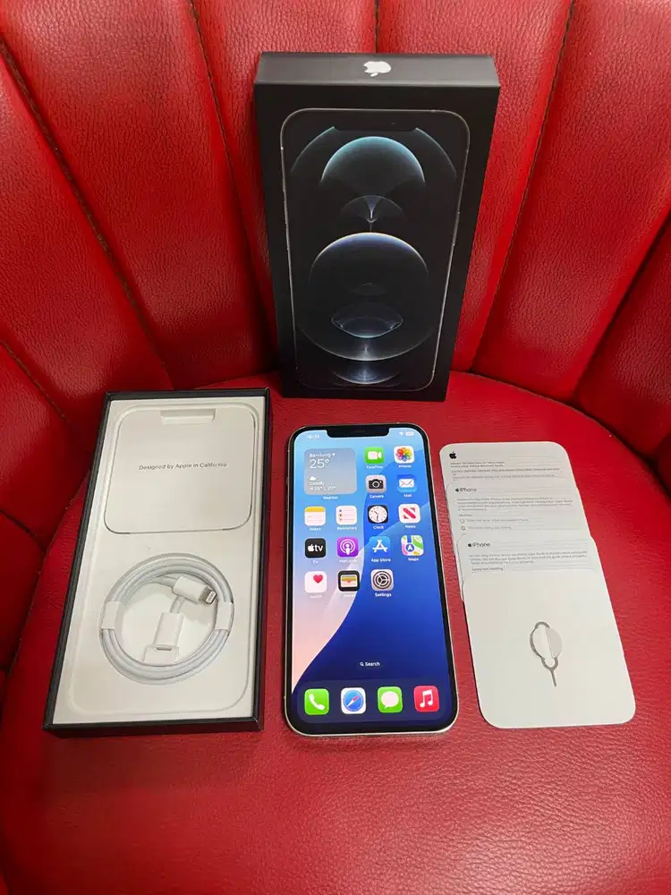 iPhone 12 Pro Max 128gb Silver Sinyal Indosat Lancar Fullset