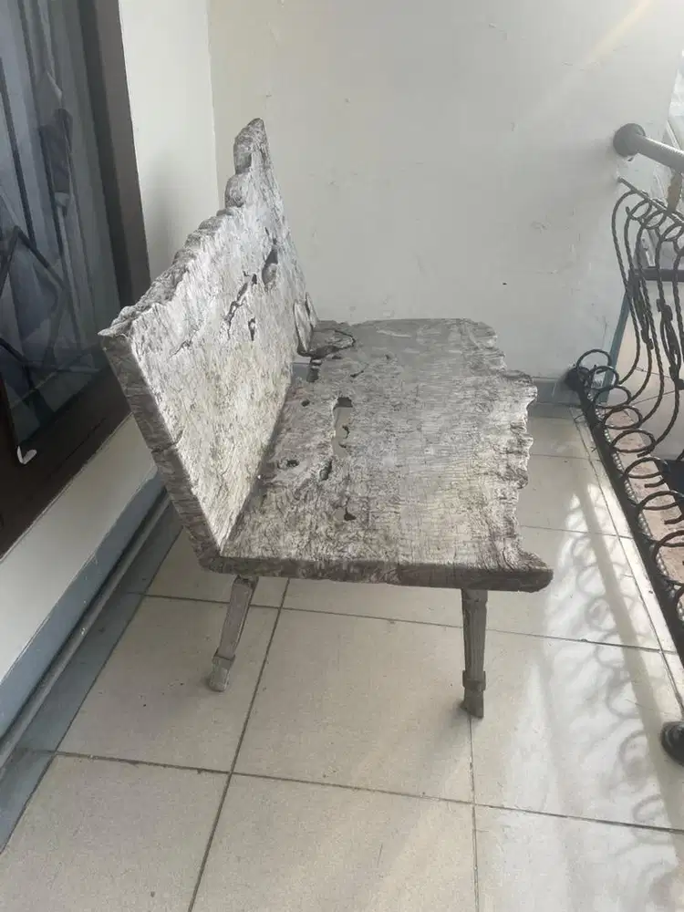 bangku duduk ukurian kayu jati asli