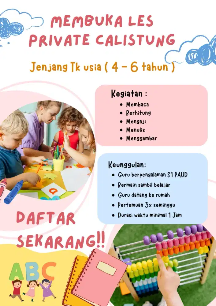 Membuka les private calistung