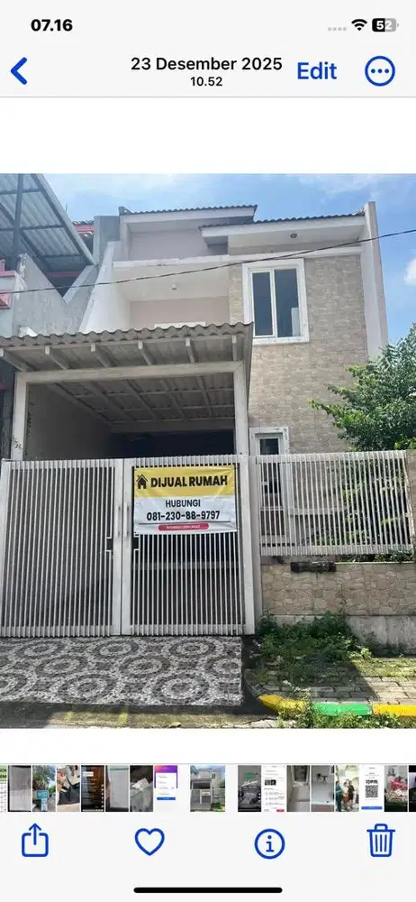 Dijual Rumah SHM - 2 Lt Tanpa Perantara