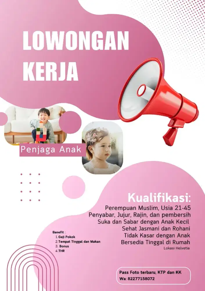 Dicari penjaga anak yang menginap dirumah