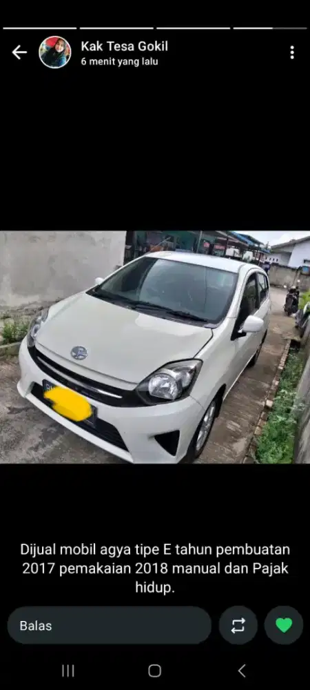 Jual mobil AGYA tahun 2017