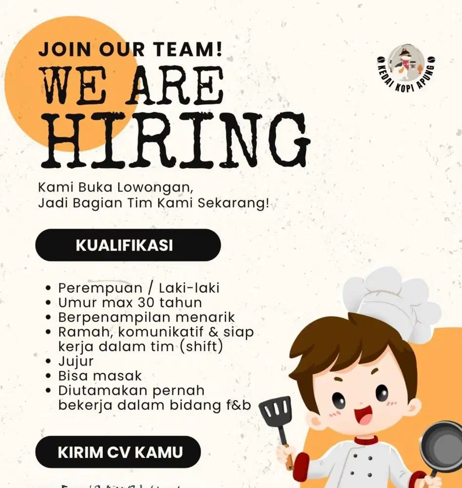 DIBUTUHKAN PEGAWAI KEDAI