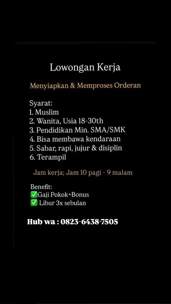 lowongan kerja jaga stand