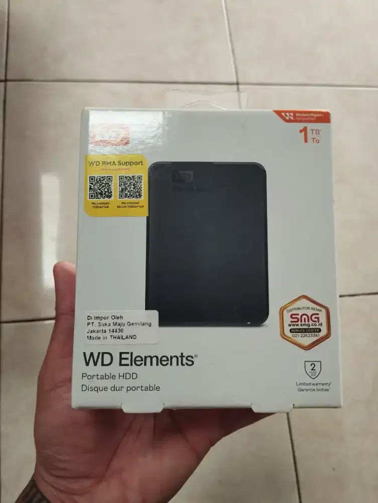 WD Elements 1TB Hardisk Eksternal - Garansi Resmi 2 Thn