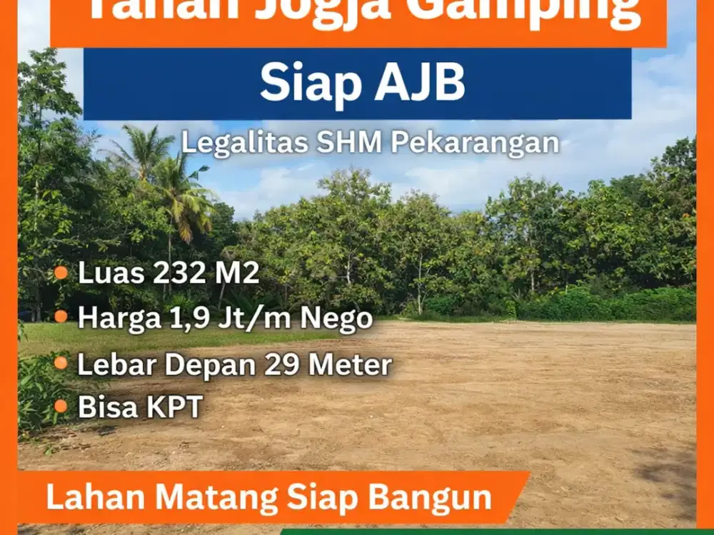 Dijual Tanah Jogja Siap Bangun 5 Menit Rs Muhammadiyah Gamping