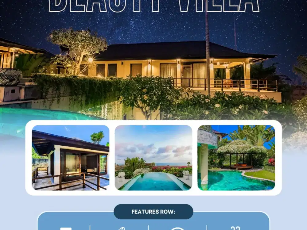 LUXURIOUS 6 BEDROOMS WITH BREATHTAKING UNBLOCKED OCEAN VIEW VILLAS IN PANDAWA