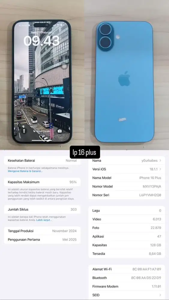 IPHON 16 pluss 128 gb