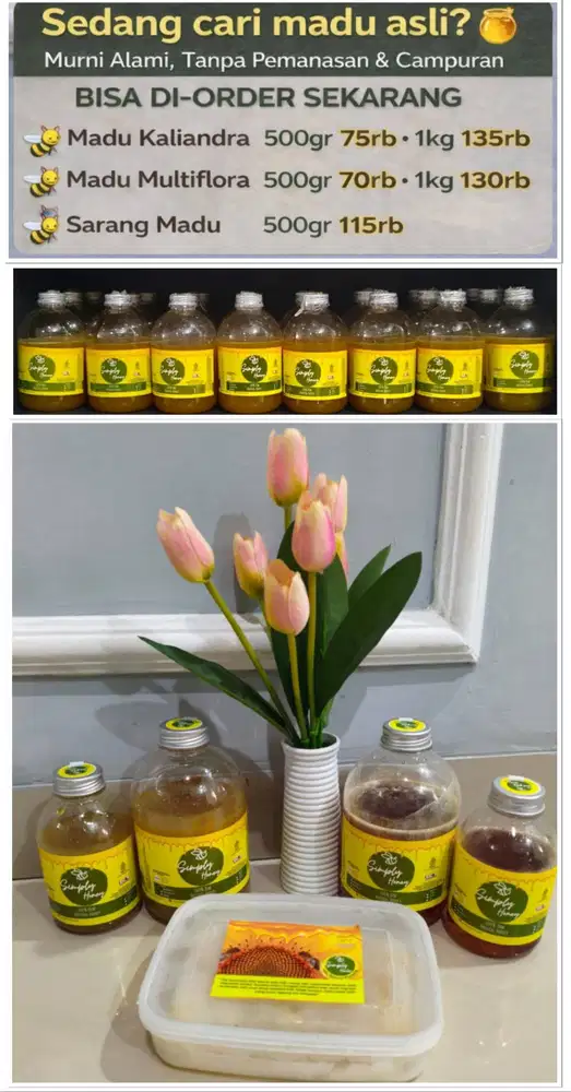 Madu Asli Murni Alami Tanpa Pemanasan dan Campuran