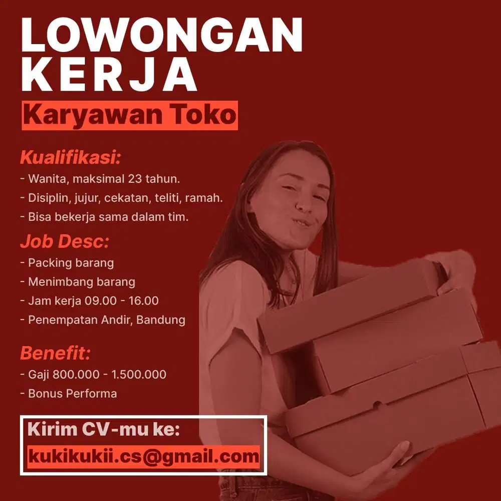 Lowongan Kerja FULL TIME Magang Karyawan Toko | Loker Packing Online