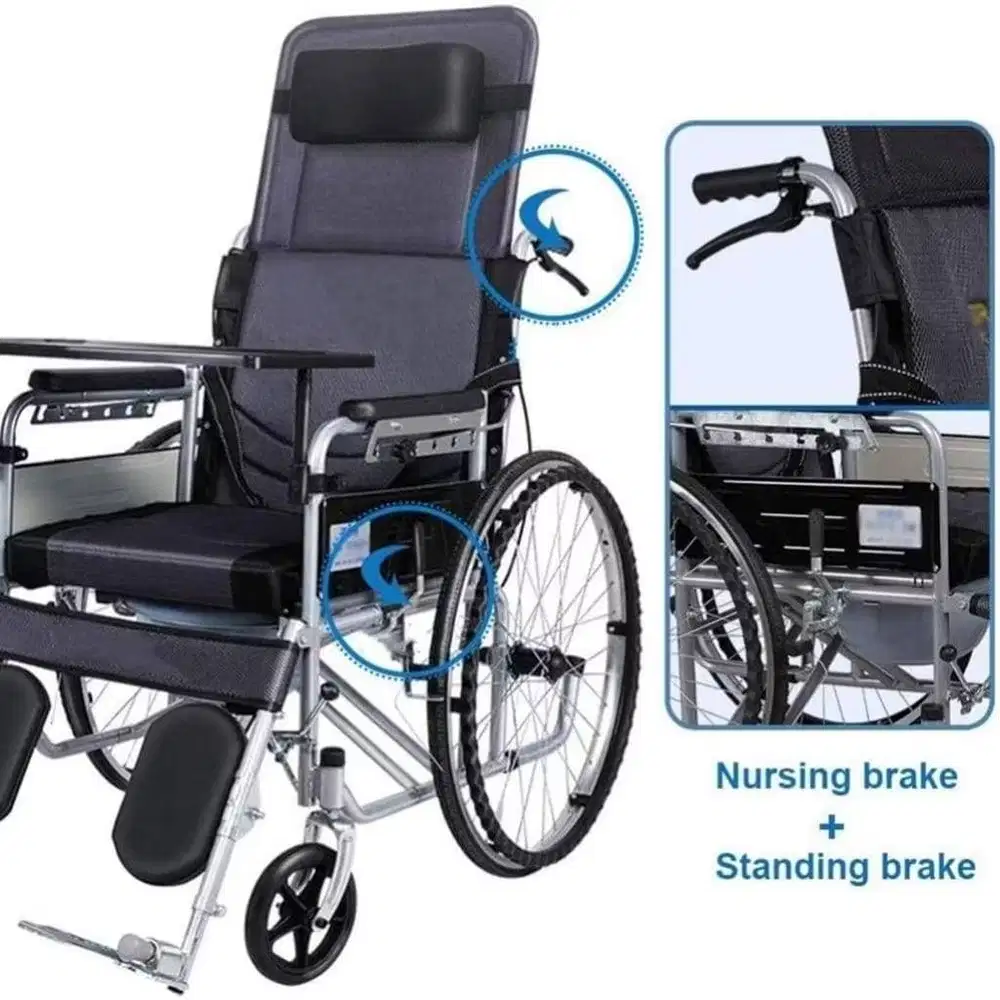 Kursi Roda 4in1 kursiroda 4 in 1 multifungsi + Meja makan + Toilet