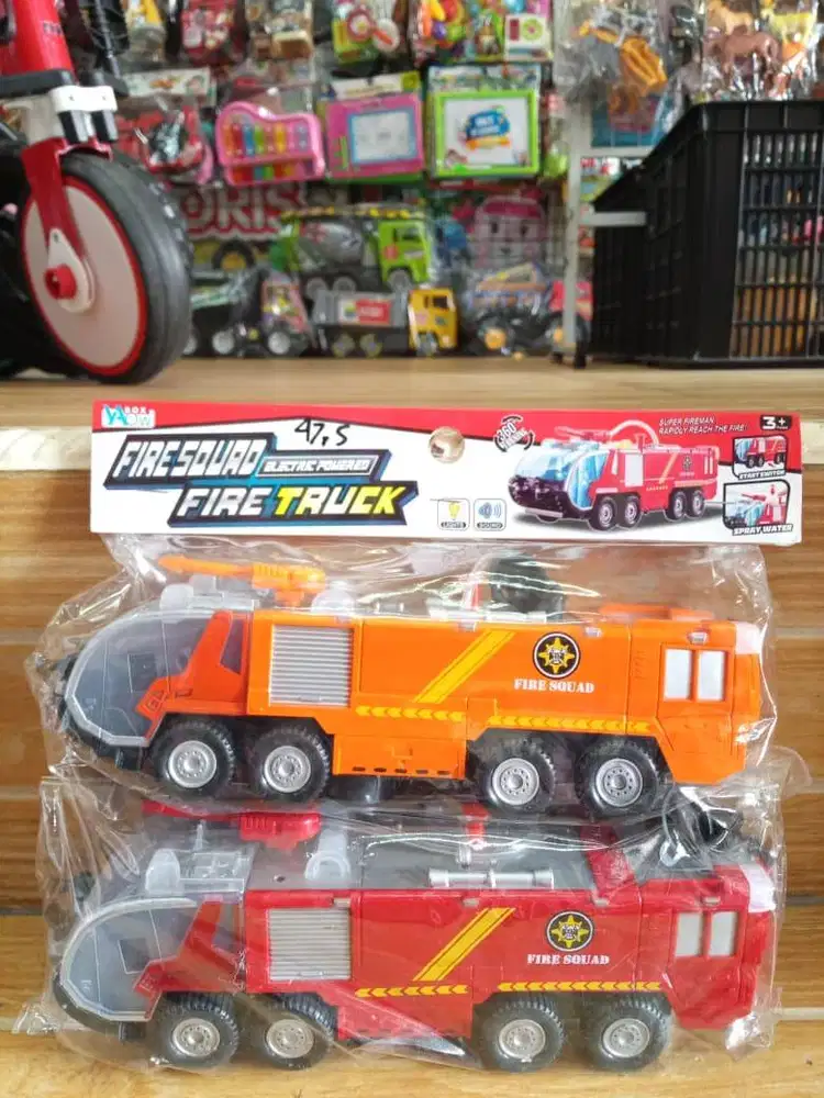 mainan anak truk pemadam kebakaran  baterai