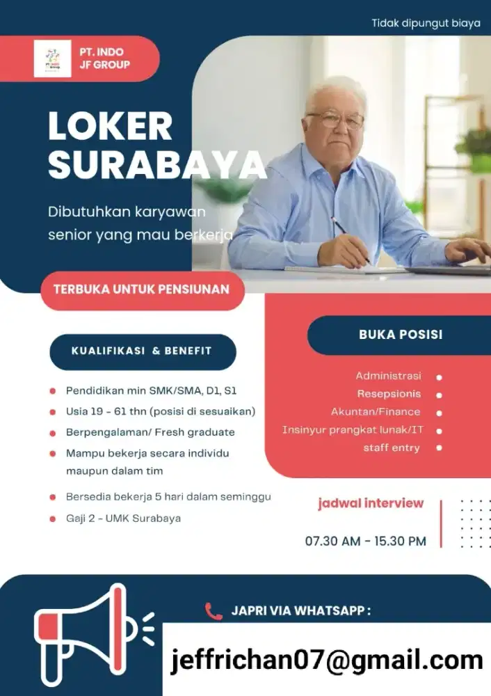 Lowongan kerja Admin Perkantoran Surabaya Pusat