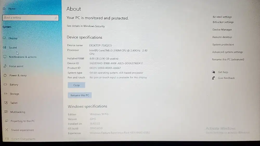 Laptop merk HP ram 4