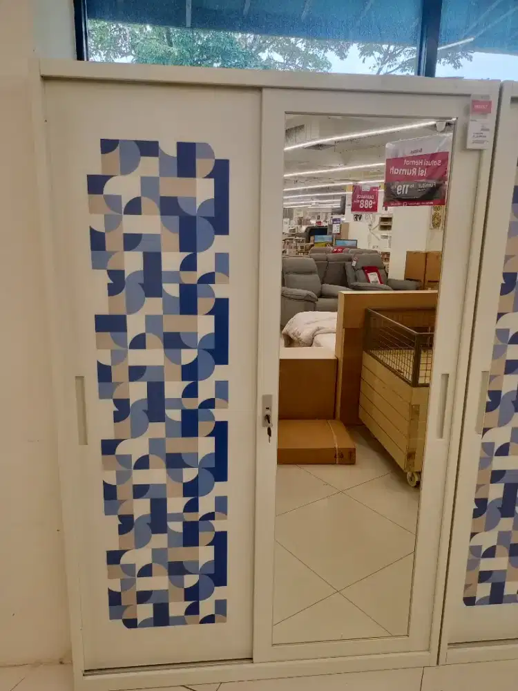 Lemari Metal Alexis Blue & Marble