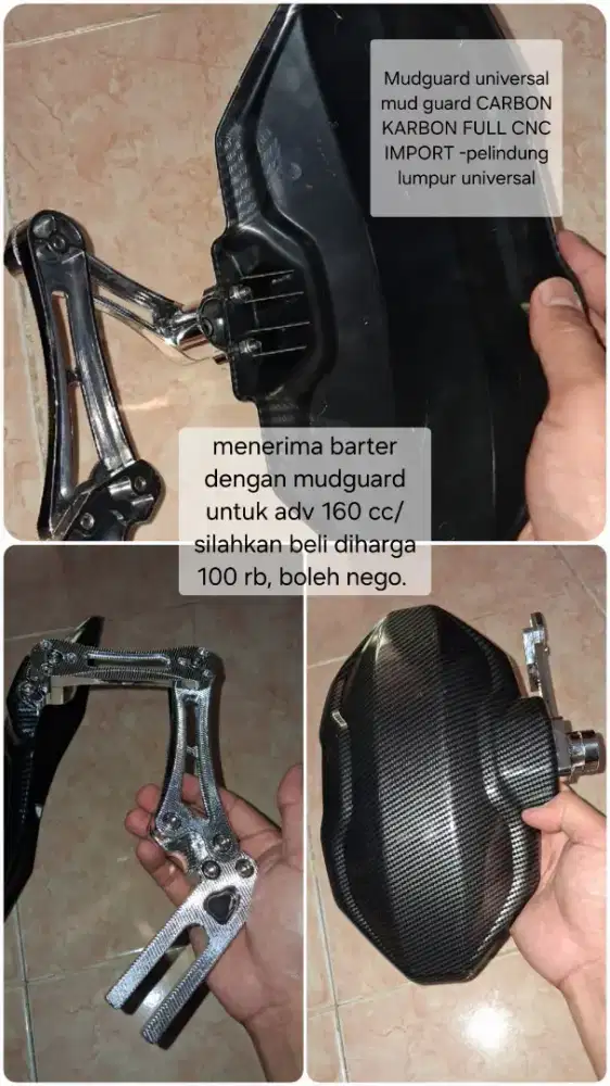 Mudguard universal mud guard CARBON KARBON FULL CNC IMPORT