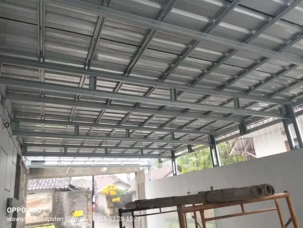 Kanopi baja ringan plafon partisi terima jadi terpasang