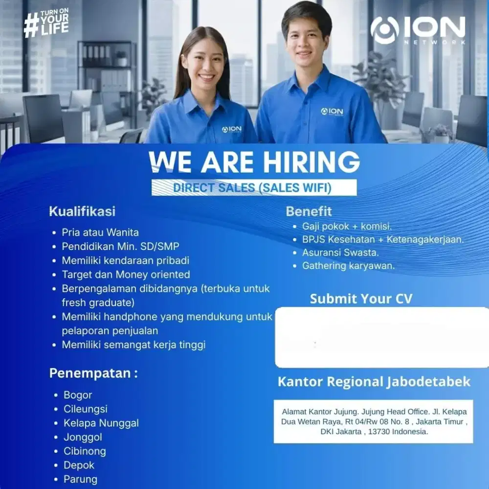 Join Us sebagai Marketing / Sales Internet Wifi ION Network