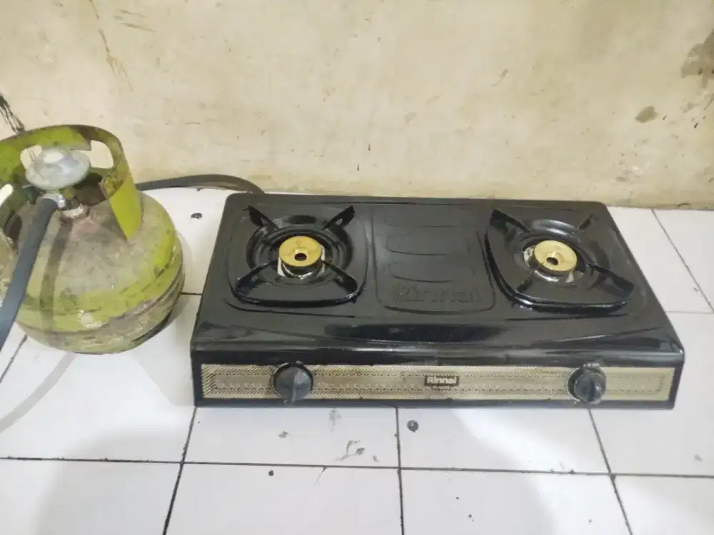 Kompor rinnai 2 tungku sepaketan komplit siap pakai