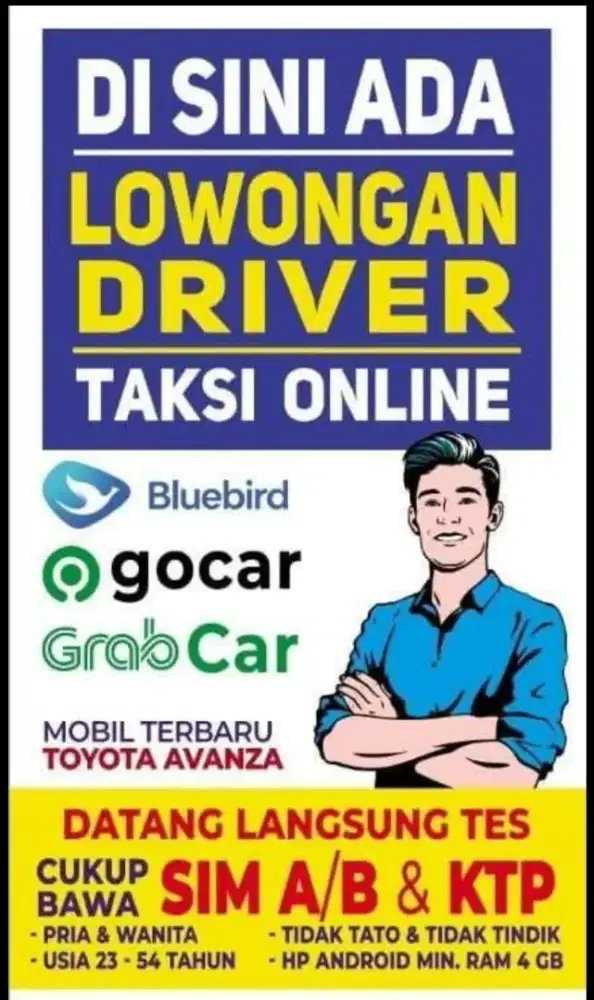 DRIVER ONLINE TAXI BLUEBIRD CONDET
