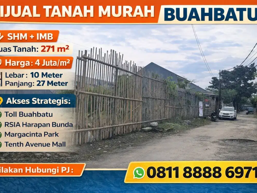 Tanah 271 m² di Buahbatu – Siap Bangun dengan SHM & IMB