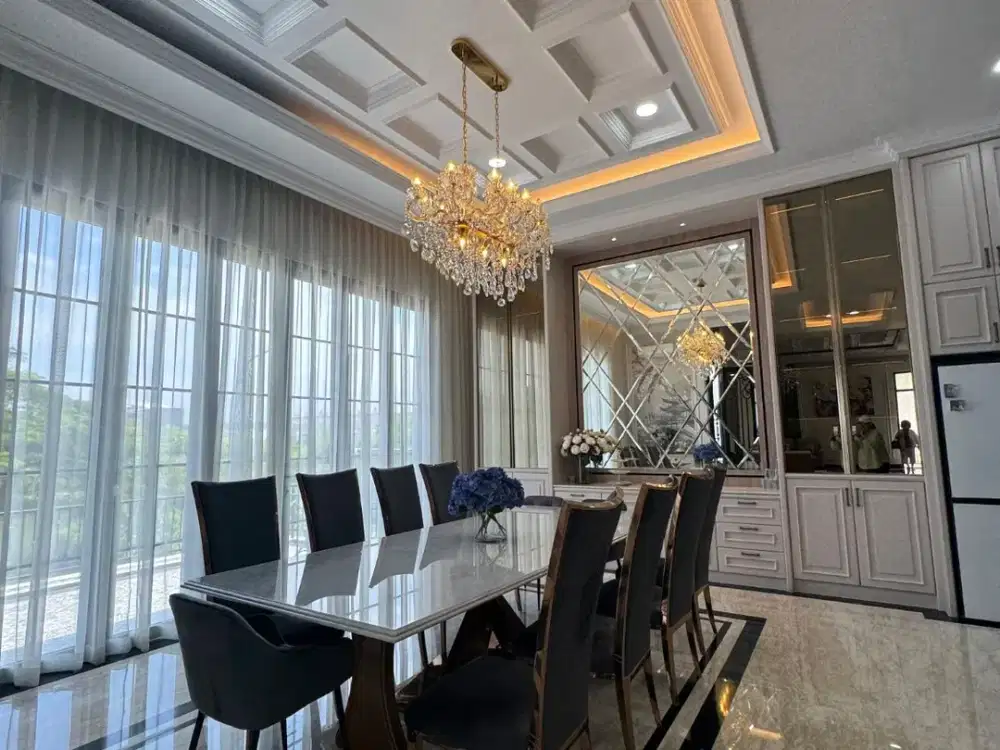 Rumah Hook Mewah Modern Golf Island Pik 4 Lantai Ada Pool