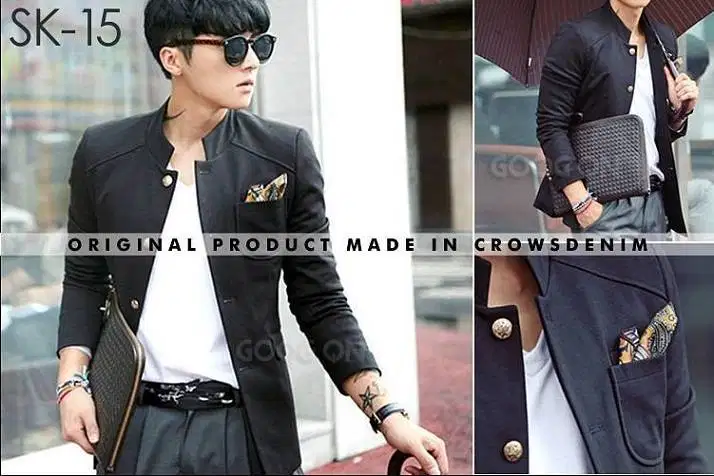 Blazer Casual Black Sticky Pocket – SK15