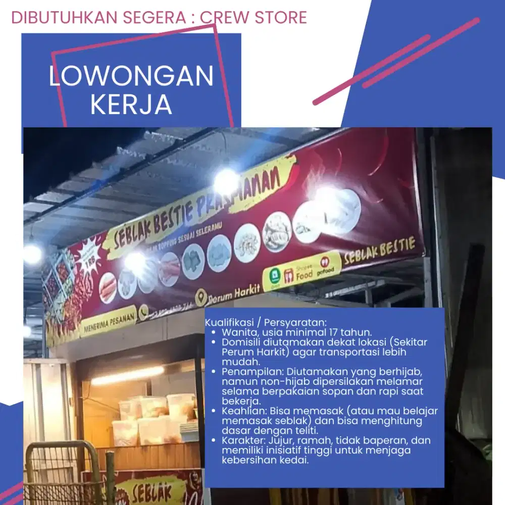 SEGERA DIBUTUHKAN PEKERJA