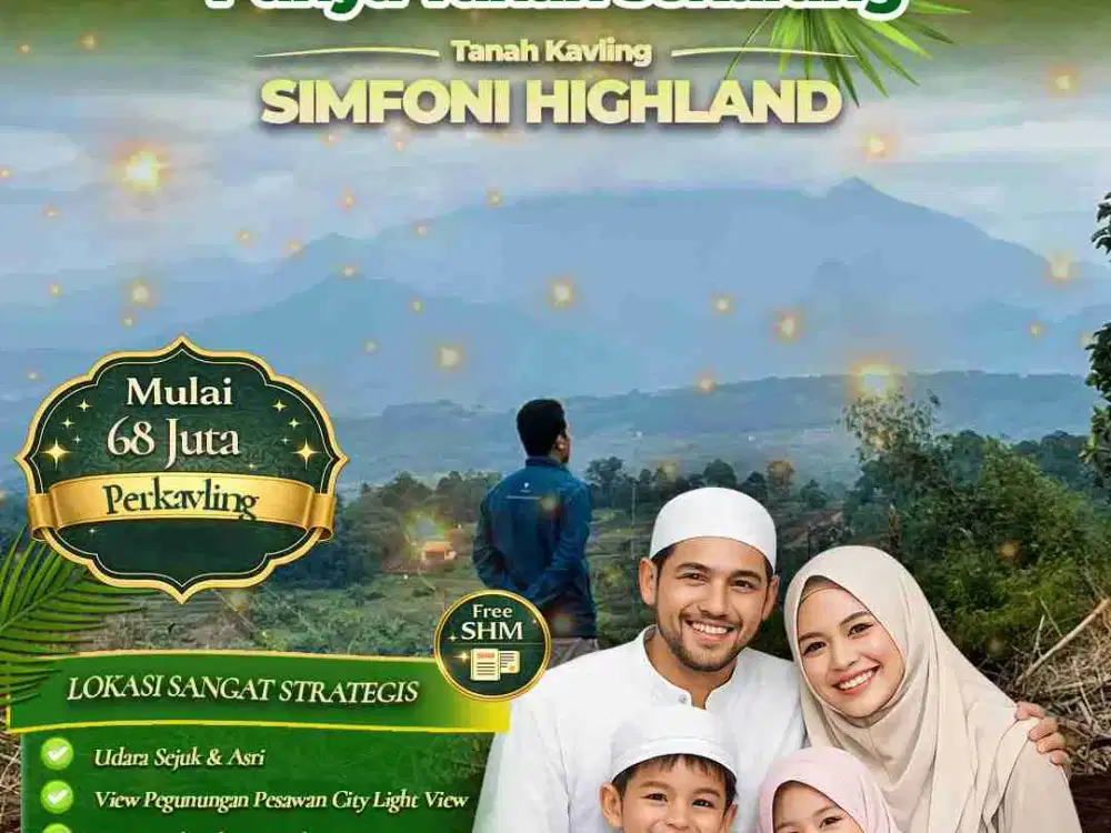 Tanah Murah SHM Simfoni HIGHLAND Bogor Lokasi Nyaman View indah udara Sejuk Dekat Jakarta
