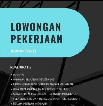 LOWONGAN KERJA ADMIN