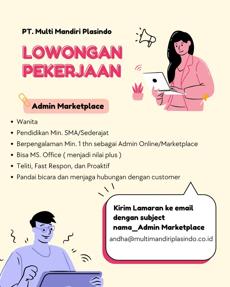 LOWONGAN ADMIN MARKETPLACE