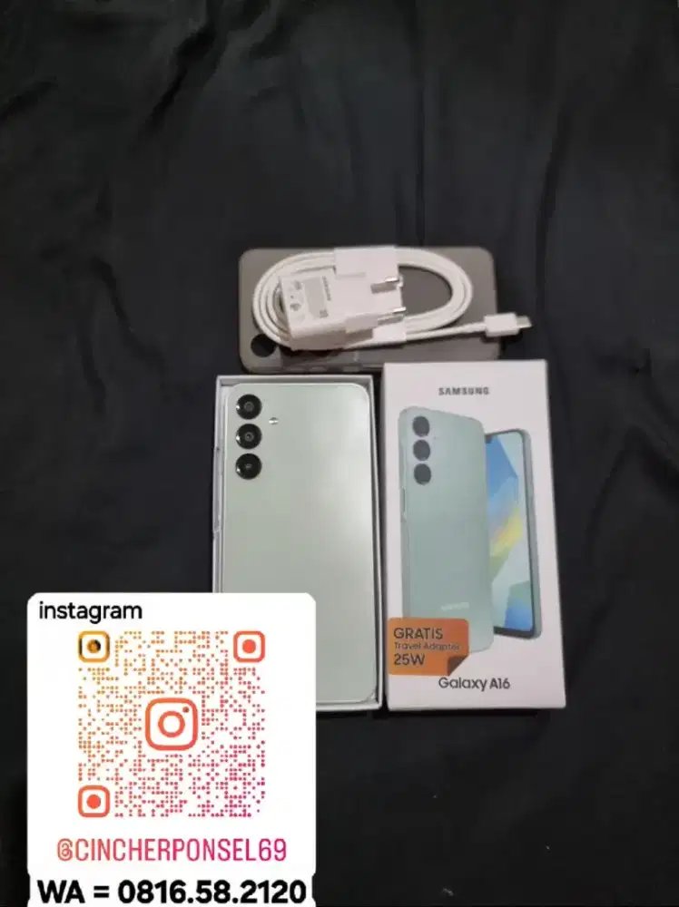 Jual SAMSUNG A16 8/256 likeNEW istimewa masih grn free adaptor n case
