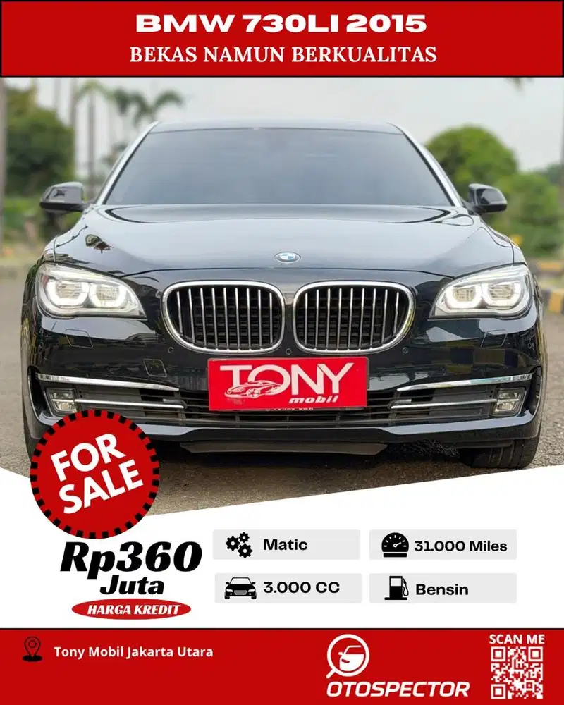 #Tony Mobil# BMW 730LI 2015 Hitam