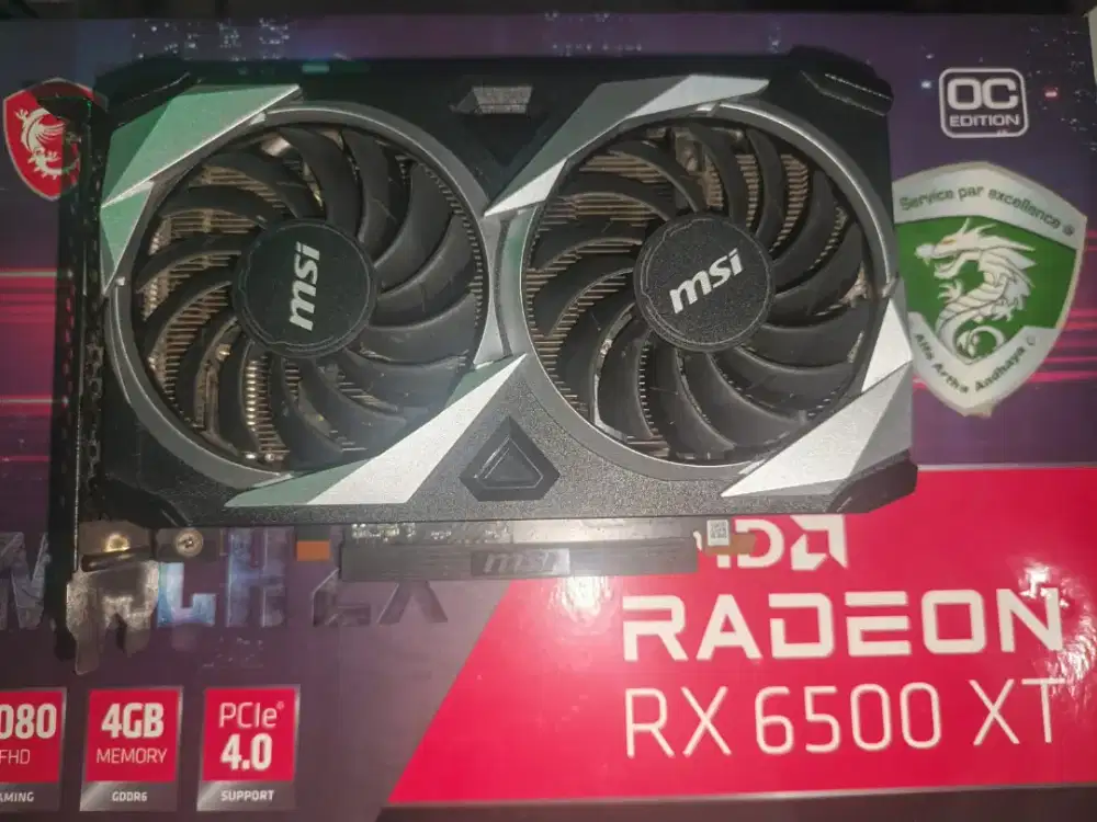 VGA merek msi rx 6500 XT 4gb ddr6