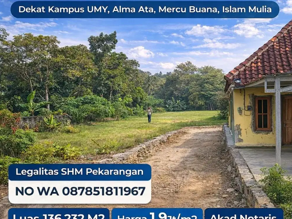 Tanah SHM Pekarangan Area Gamping Siap Balik Nama