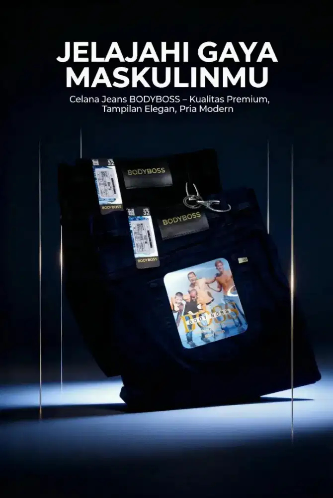 Celana Jeans BODYBSOSS Panjang Pria Big size Jumbo Soft Jeans Stretch