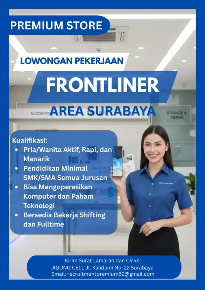 Dibutuhkan Frontliner Toko Handphone