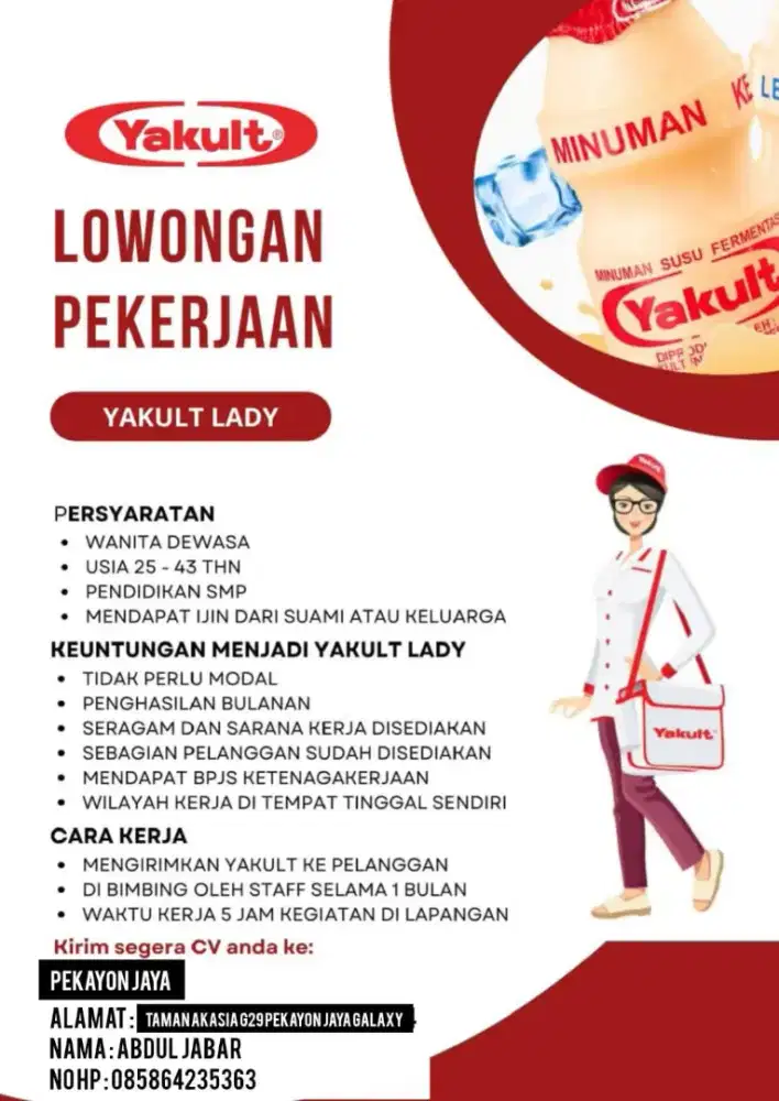 Lowongan yakult lady