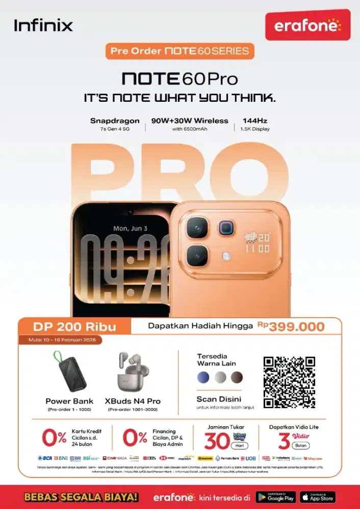 Pre Order Infinix Note 60 Pro Dp 200Rb